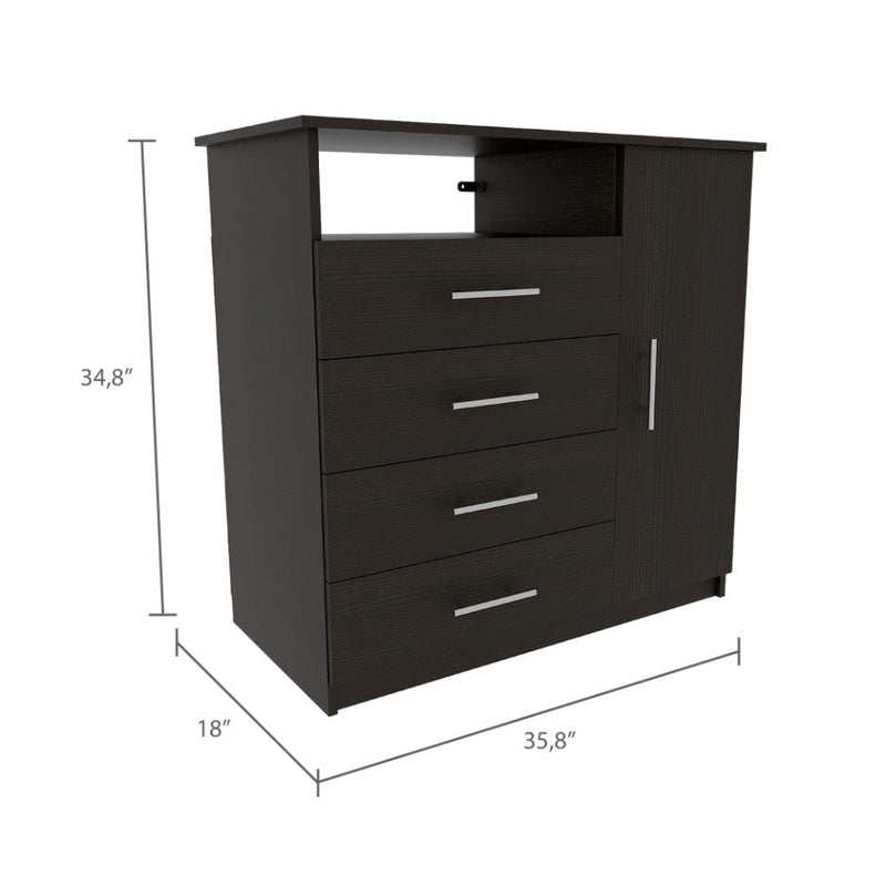 Dresser Beaufort, Four Drawers, Black Wengue Finish-5