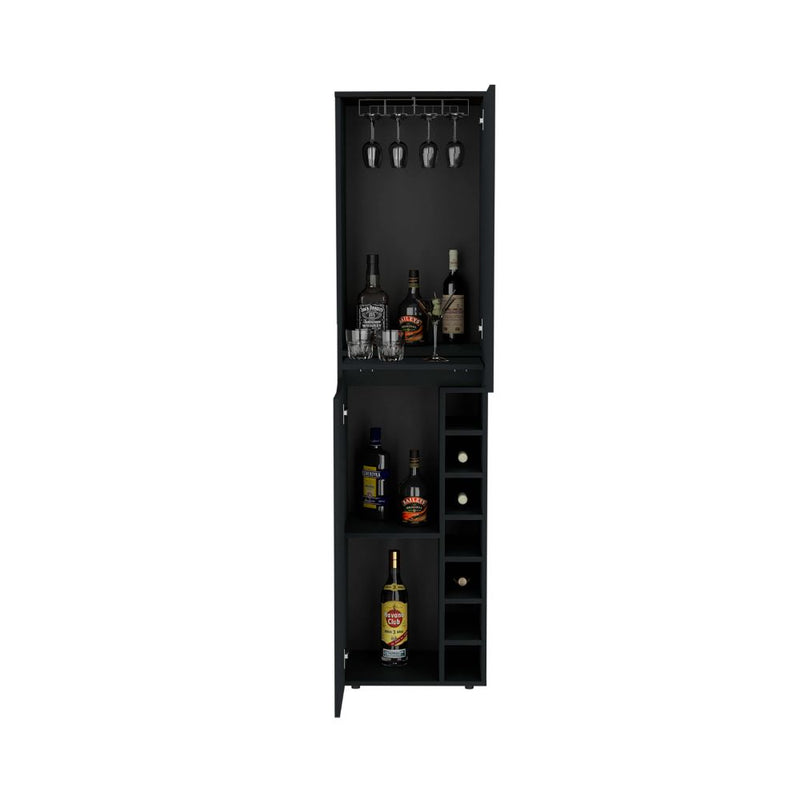 Tall Cabinet Bell, Seven Cubbies, Two-Door Cabinets, Black Wengue Finish-4