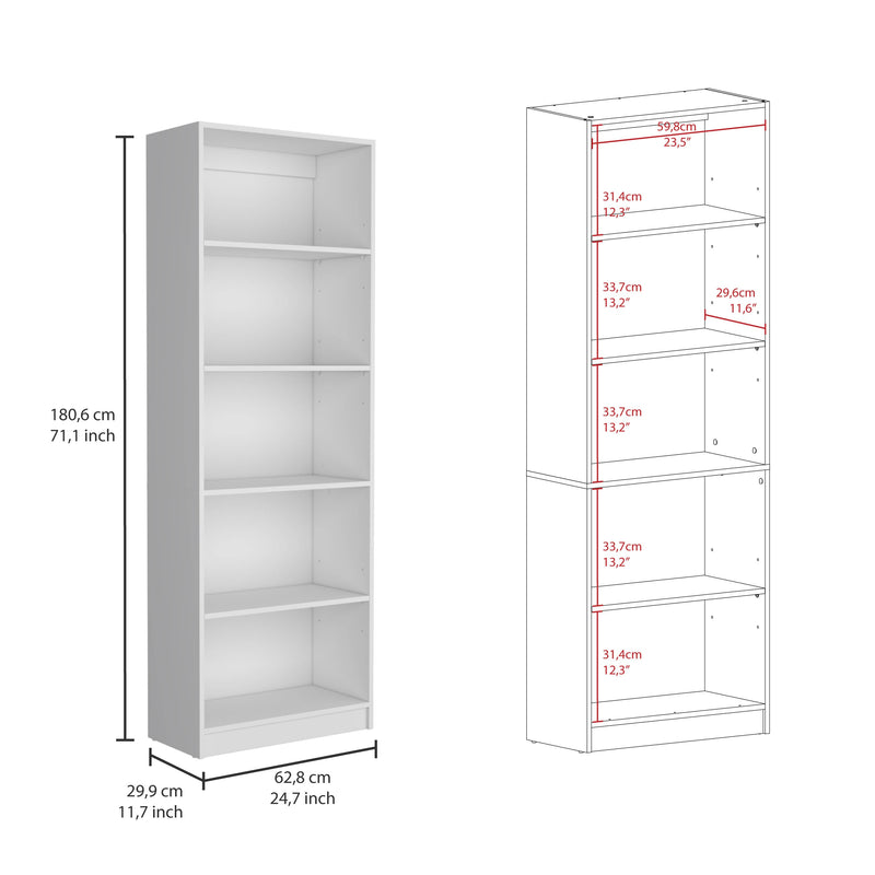 Chelton 3 Piece Living Room Set with 3 Bookcases, Matt Gray/ White Finish-3