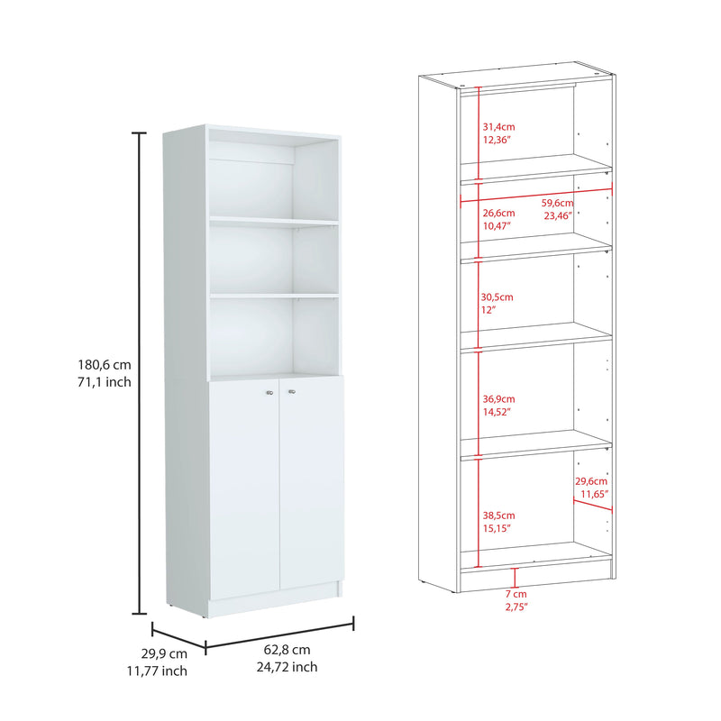 Oasis 3 Piece Living Room Set with 3 Bookcases, White Finish-2