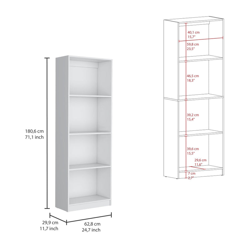 Benzoni Slim 2 Piece Living Room Set with 2 Bookcases, White Finish-0