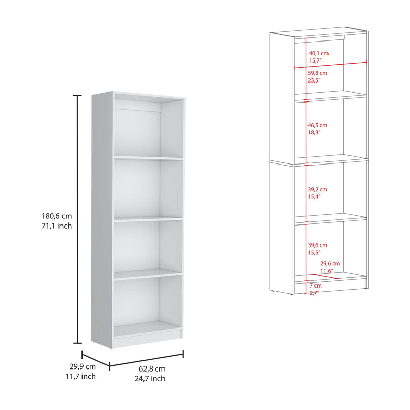 Utah 3 Piece Living Room Set with 3 Bookcases, White Finish-3