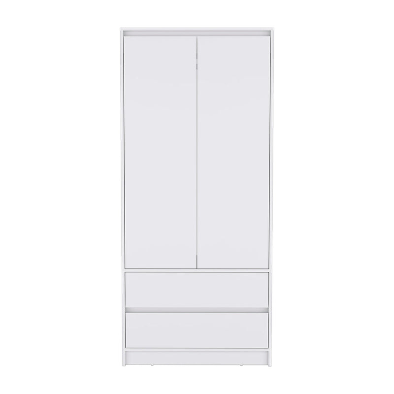 Armoire Closher, Two Drawers, White Finish-3