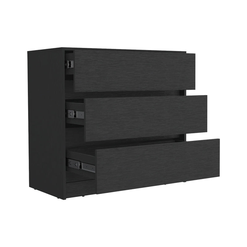 Milford 2 Piece Bedroom Set, Nightstand + Dresser, Black Wengue Finish-6