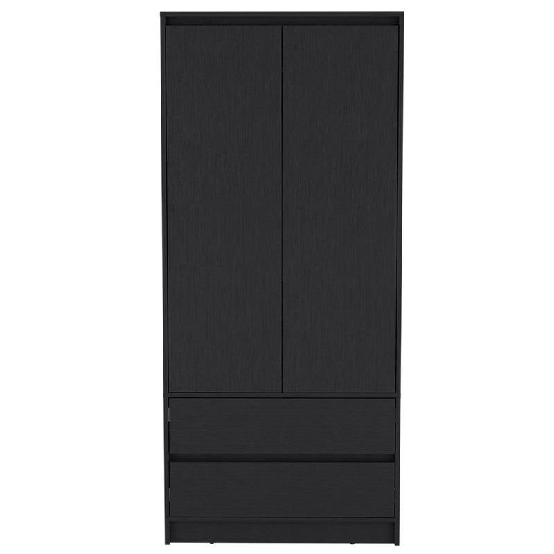 Armoire Closher, Two Drawres, Black Finish-5