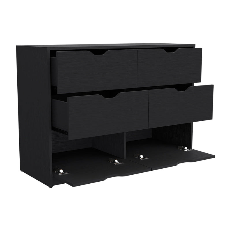 Bennett 2 Piece Bedroom Set, Nightstand + Dresser, Black Wengue Finish-6