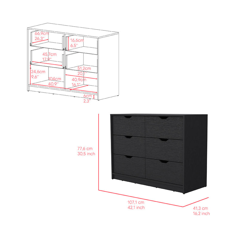 Dresser Curio, Four Drawers, Black Wengue Finish-6