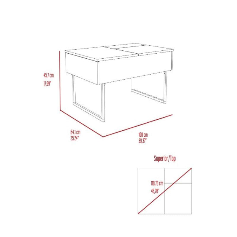 Lift Top Coffee Table 2 Dazza, One Drawer, Carbon Espresso / Onyx Finish-7