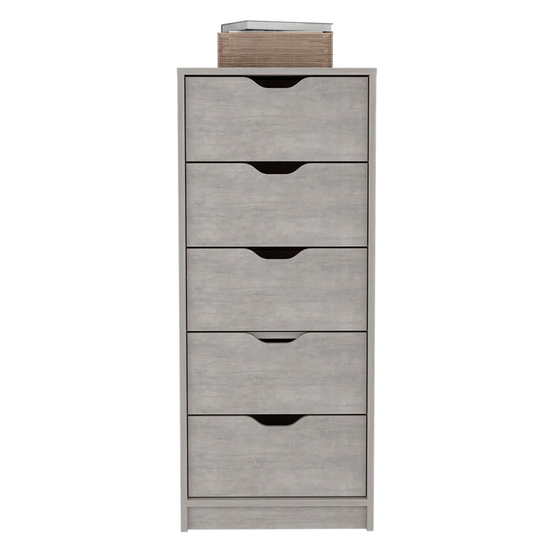 Kamran Dresser,Kamran, Five Drawer Narrows, Concrete Gray Finish-2