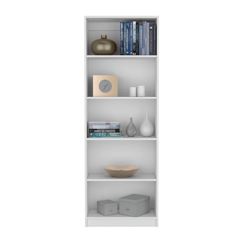 Bookcase 4-Shelves Benzoni, Ample Storage and Modern Design, White Finish-1