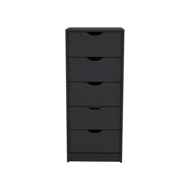 Dresser Kamran, Five Drawers Narrow, Black Wengue Finish-2