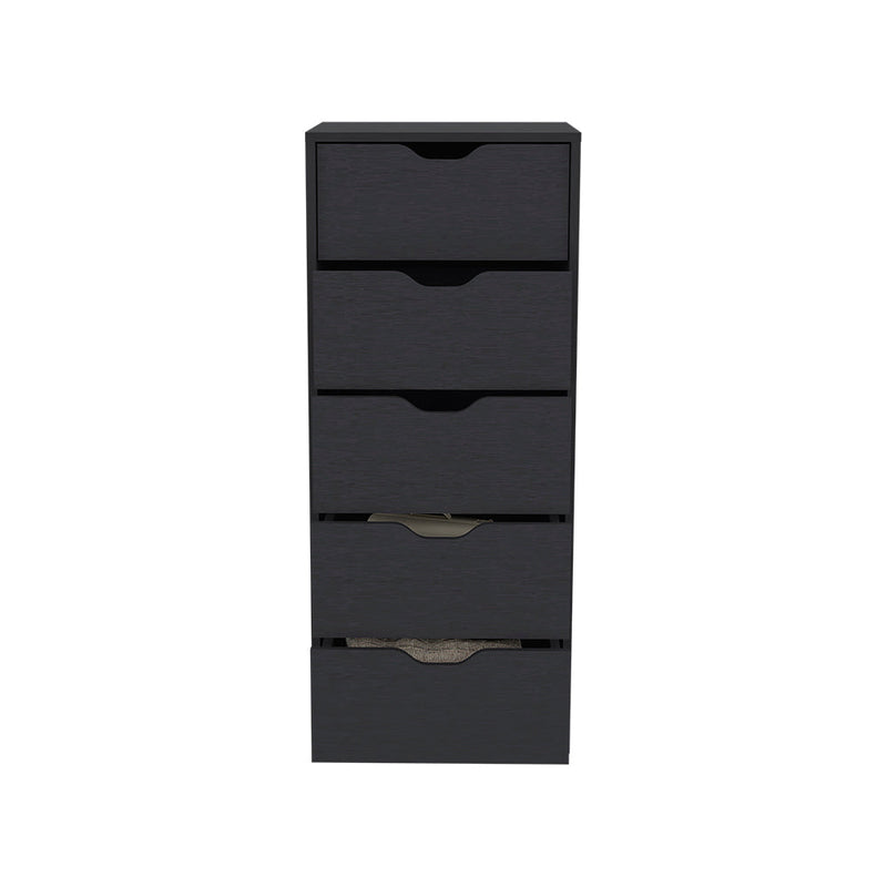 Dresser Kamran, Five Drawers Narrow, Black Wengue Finish-3