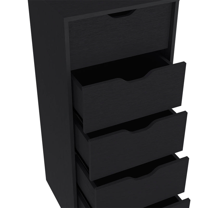 Dresser Kamran, Five Drawers Narrow, Black Wengue Finish-5