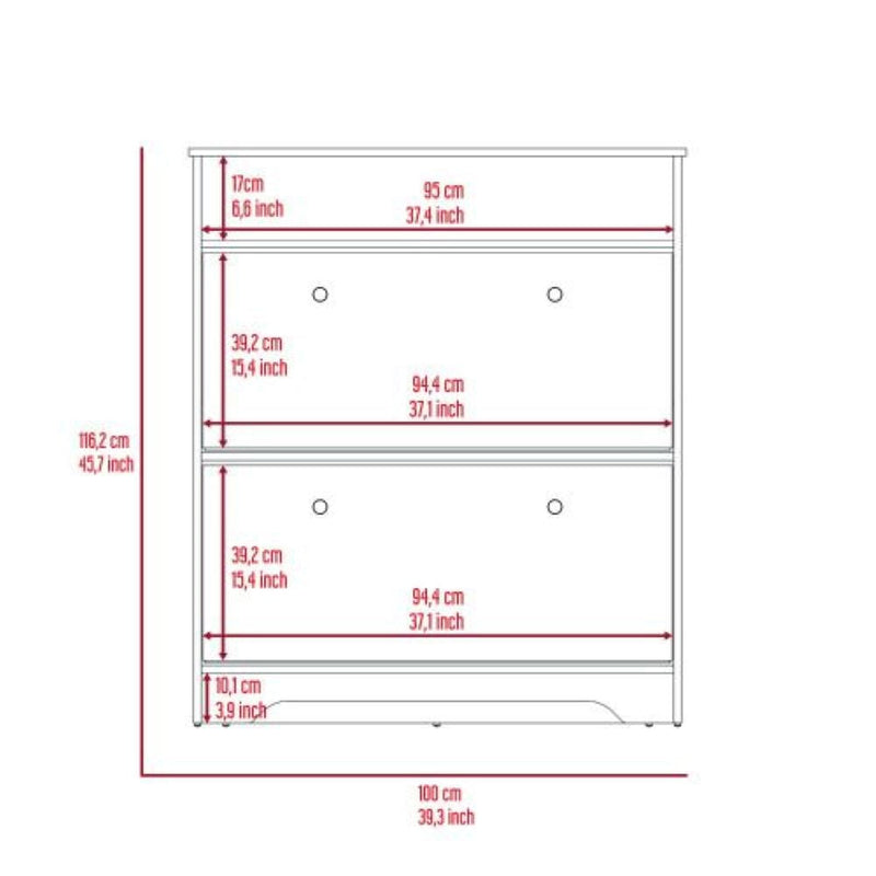 Shoe Rack Dublin, One Open Shelf, Two Extendable Cabinets, Light Oak / White Finish-8