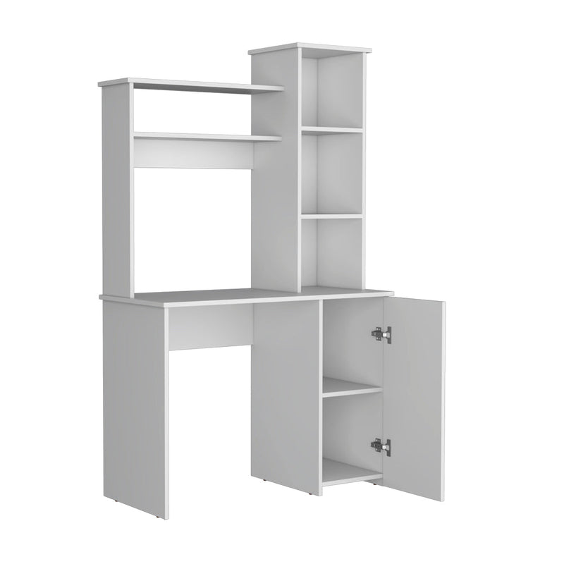 Computer Desk Dumas, Hutch, Multi Storage, White Finish-5