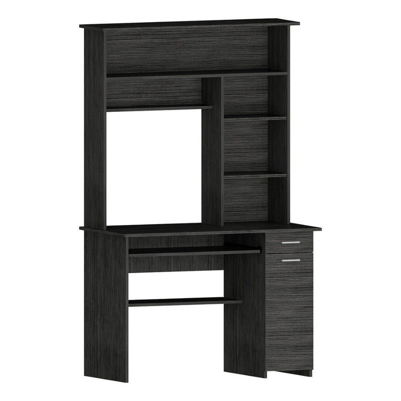 Computer Desk Acequia, Multiple Shelves, Smokey Oak Finish-4