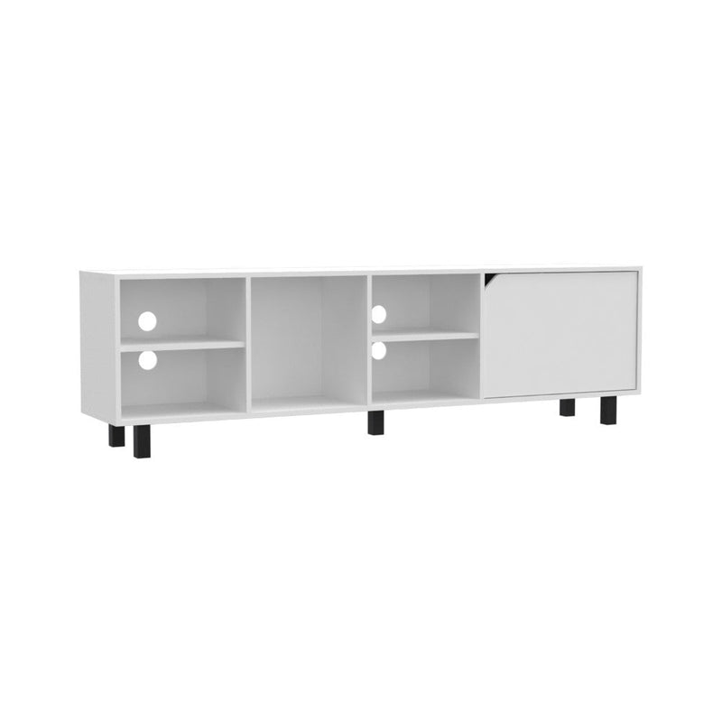 TV Stand for TV´s up 70" Estocolmo, Four Open Shelves, White Finish-4