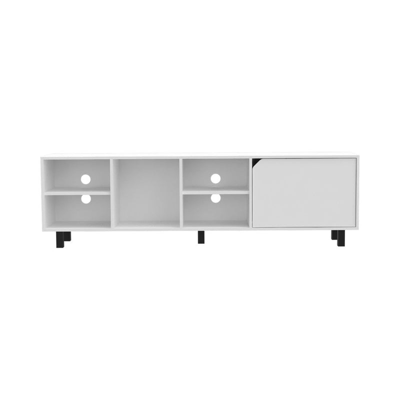 TV Stand for TV´s up 70" Estocolmo, Four Open Shelves, White Finish-5