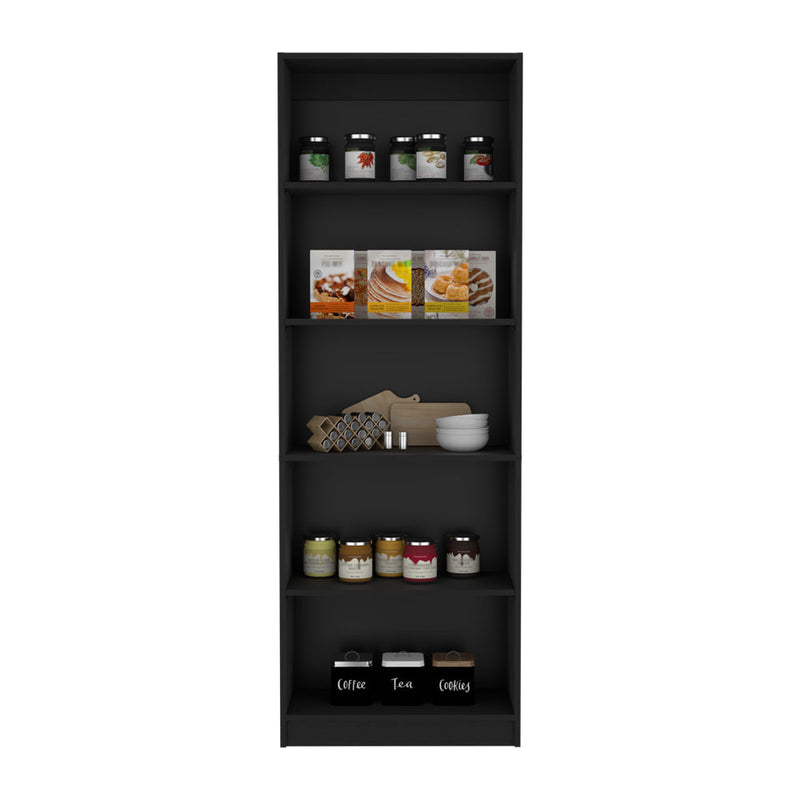 Bookcase 4-Shelves Benzoni, Ample Storage and Modern Design, Black Wengue Finish-1