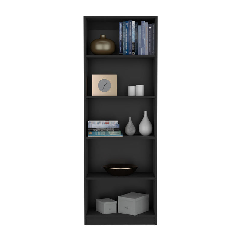 Bookcase 4-Shelves Benzoni, Ample Storage and Modern Design, Black Wengue Finish-2