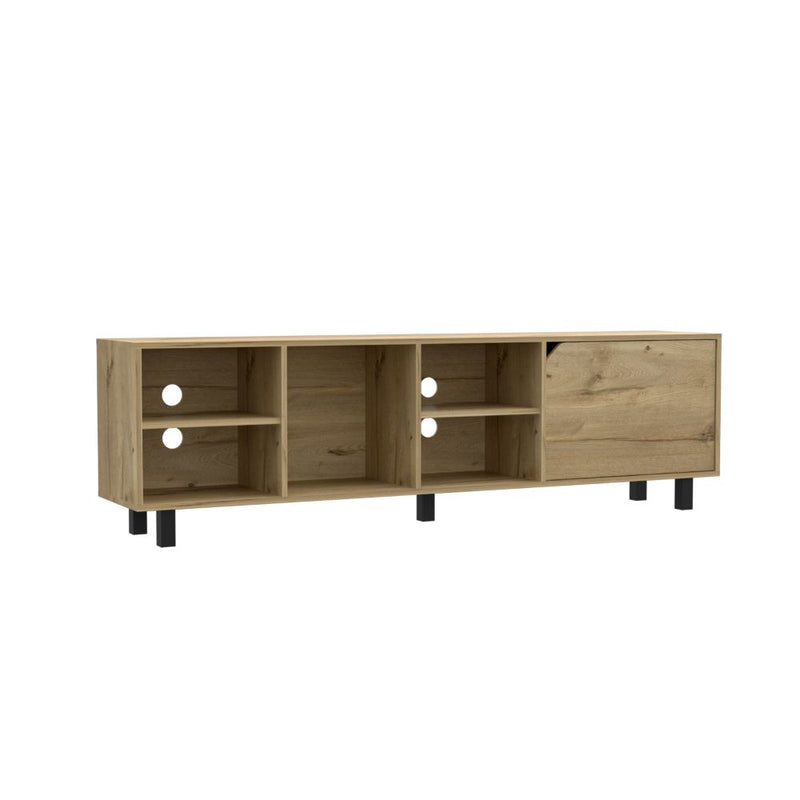 TV Stand for TV´s up 70" Estocolmo, Four Open Shelves, Light Oak Finish-5