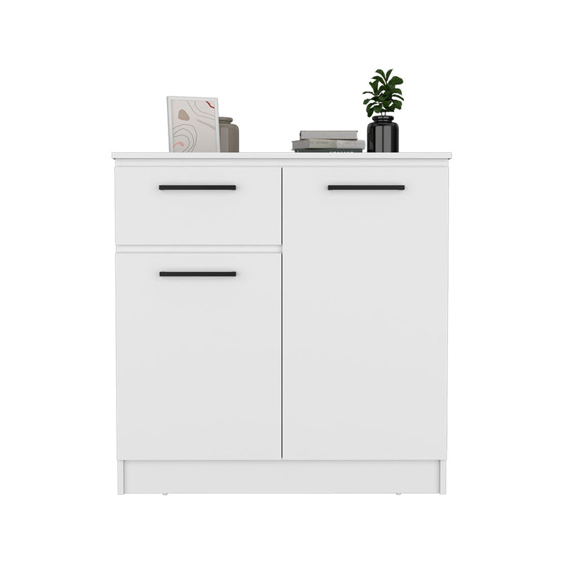 Dresser Carlin, Drawer and 2 Door Cabinets, White Finish-2