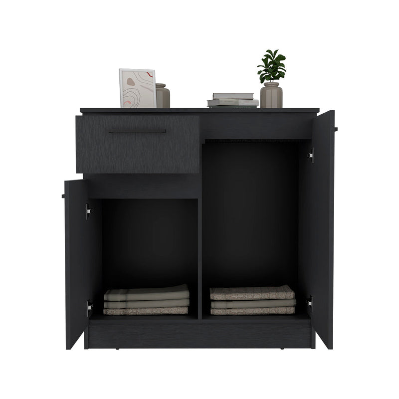 Dresser Carlin, Drawer and 2 Door Cabinets, Black Wengue Finish-4