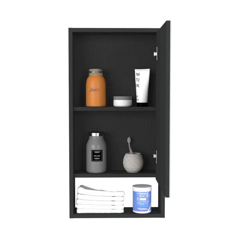 Medicine Cabinet Irvine, One External Shelf, Black Wengue Finish-5