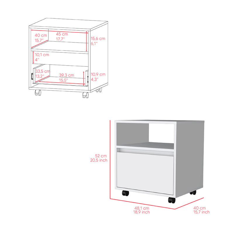 Laurel 2 Piece Bedroom Set, Nightstand + Armoire, White Finish-4