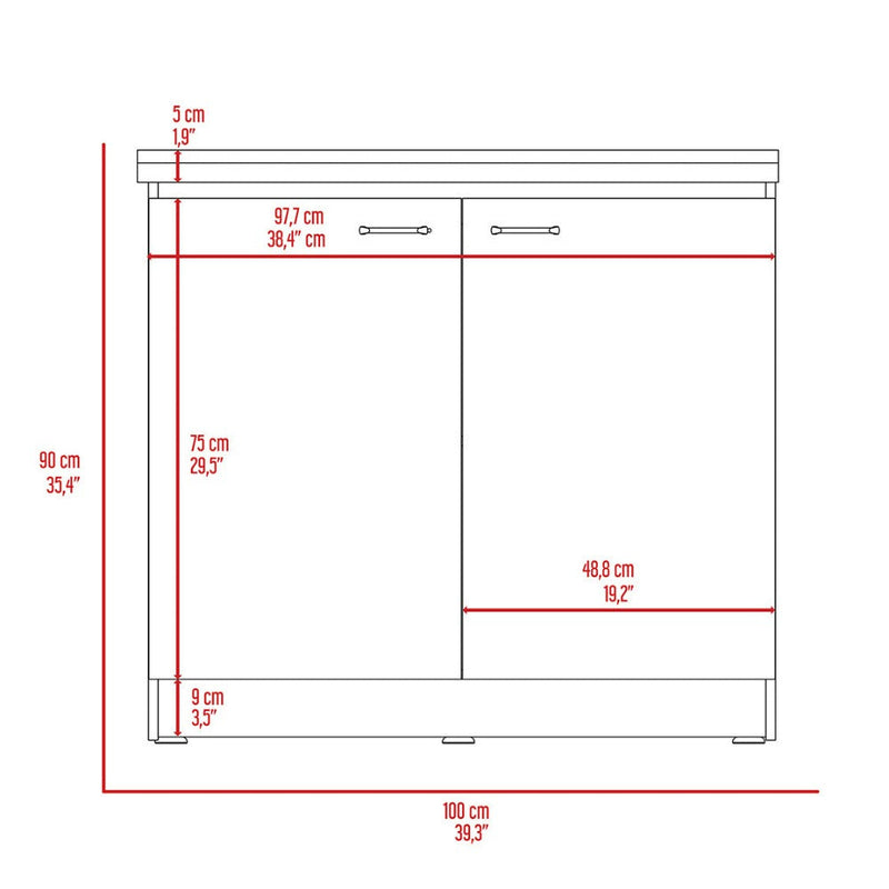 Utility Sink Vernal, Double Door, White Finish-7