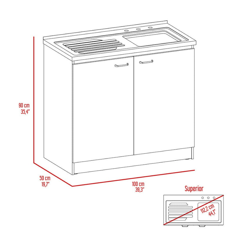 Utility Sink Vernal, Double Door, White Finish-8