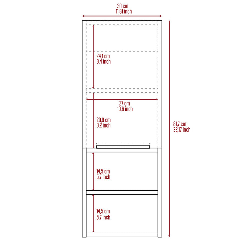 Medicine Cabinet Hazelton, Two Interior Shelves, Pine Finish-6