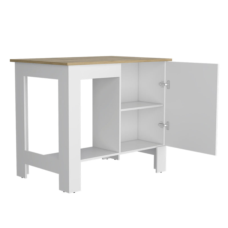 Kitchen island Shoproni, One Drawer, White Finish-5