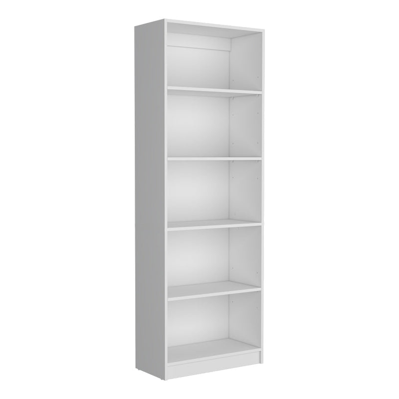 Bookcase 4-Shelves Benzoni, Ample Storage and Modern Design, White Finish-3