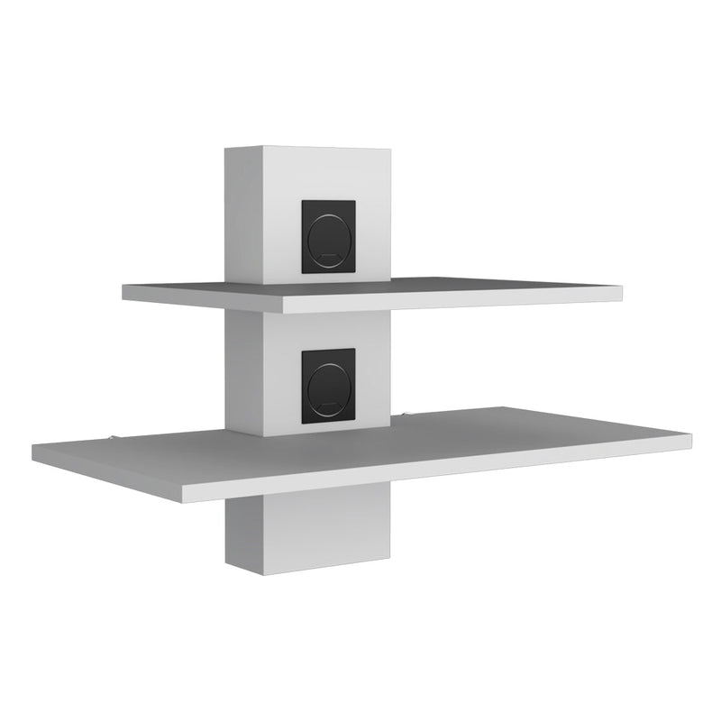 Ruston Wall Shelf With Sleek Dual-Tiered, White Finish-4