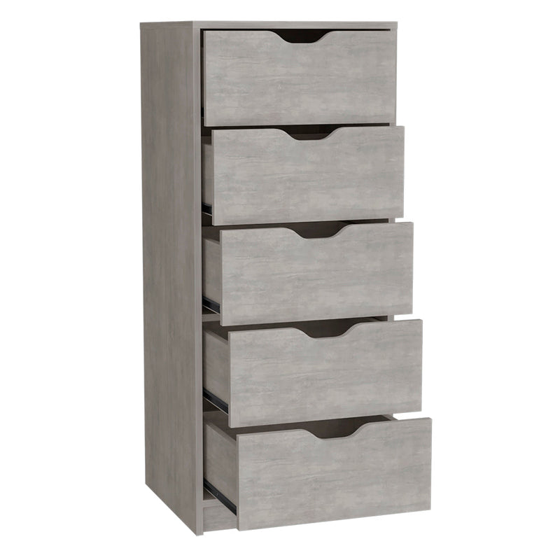 Kamran Dresser,Kamran, Five Drawer Narrows, Concrete Gray Finish-5