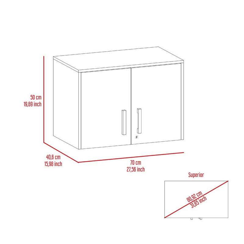 Wall Storage Cabinet Lions, 3 Shelves, Double Door, Black Wengue Finish-7