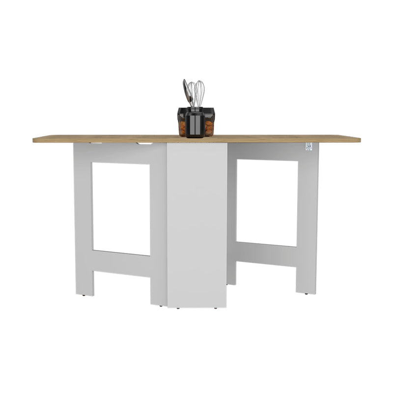 Folding Dining Table Evart, White / Macadamia Finish-6