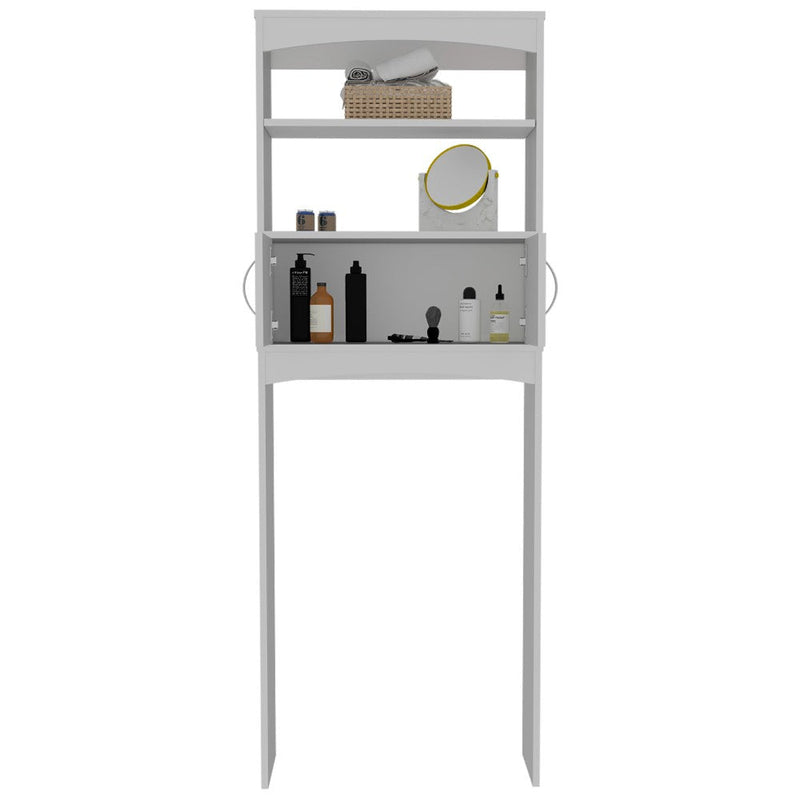 Over The Toilet Cabinet Valentia, Three Shelves, White Finish-6