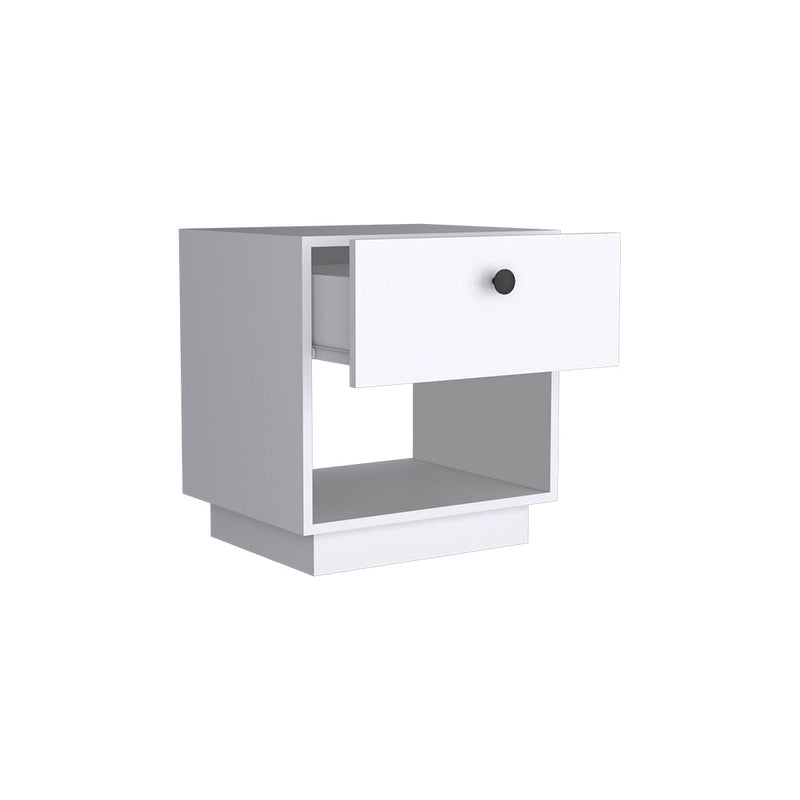 Nightstand Viliigili, One Drawer, White Finish-5