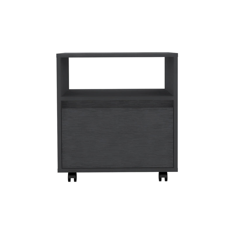 Nightstand Munyochi, One Drawer, Black Wengue Finish-4