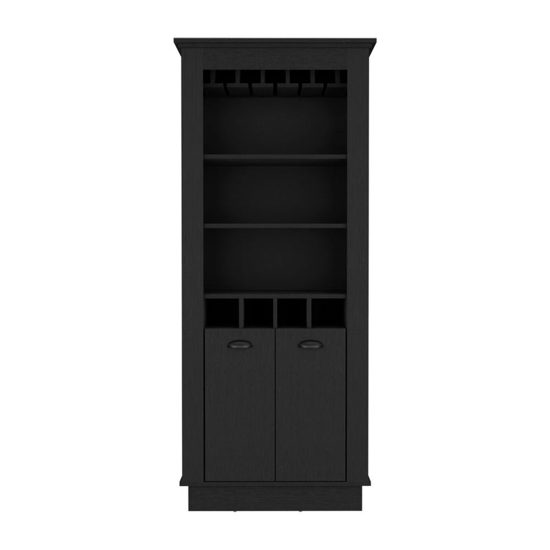 Bar Cabinet Provo, Glass Holder, Black Wengue Finish-5