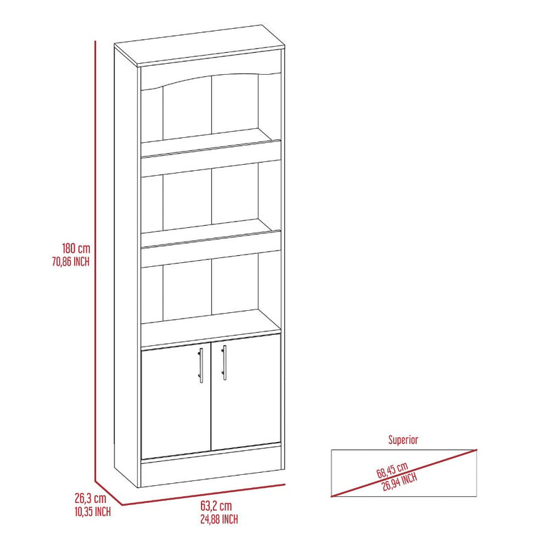 Bookcase Denver,Metal Hardware, Light Gray Finish-7