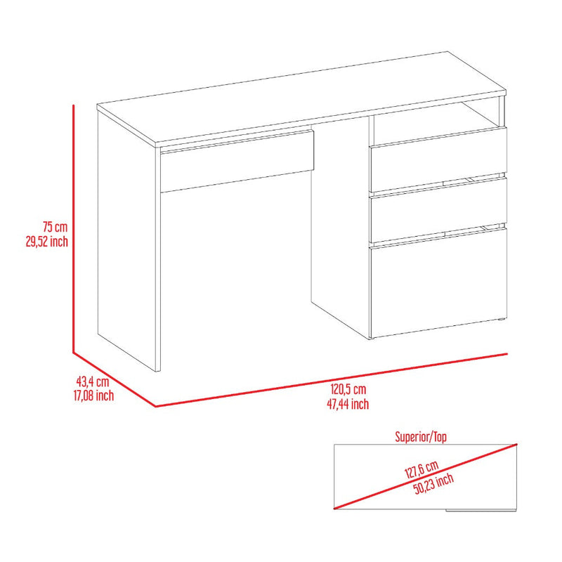 Computer Desk San Diego, One Shelf, Black Wengue Finish-7