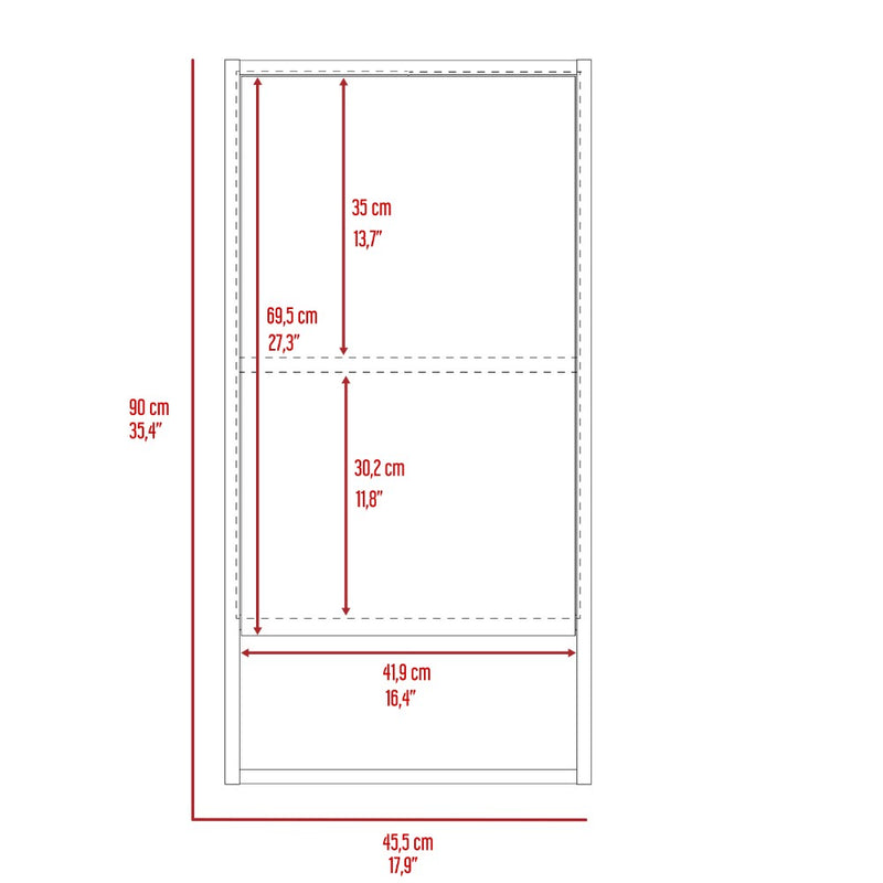 Medicine Cabinet Irvine, One External Shelf, Light Gray Finish-8