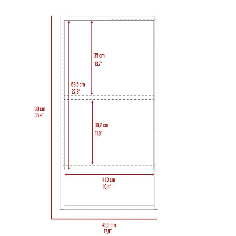 Medicine Cabinet Irvine, One External Shelf, Black Wengue Finish-7