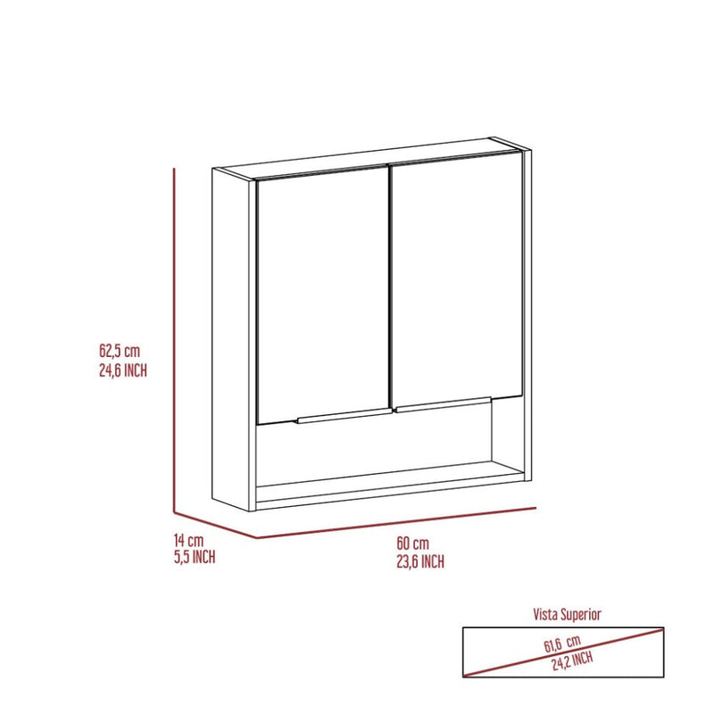 Medicine Cabinet with Mirror  Lexington,Three Internal Shelves, Black Wengue Finish-7