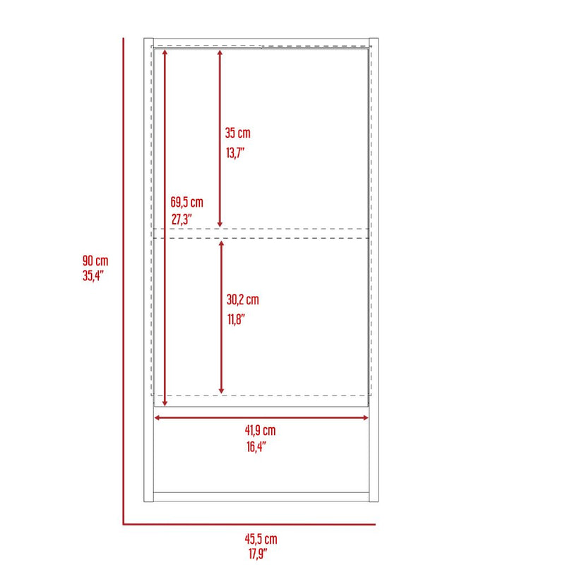 Medicine Cabinet Mirror Clifton, Five Internal Shelves, White Finish-5