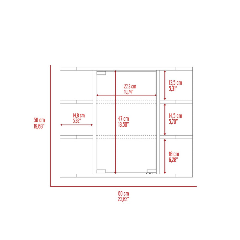 Medicine Cabinet Milano, Six External Shelves Mirror, White Finish-8