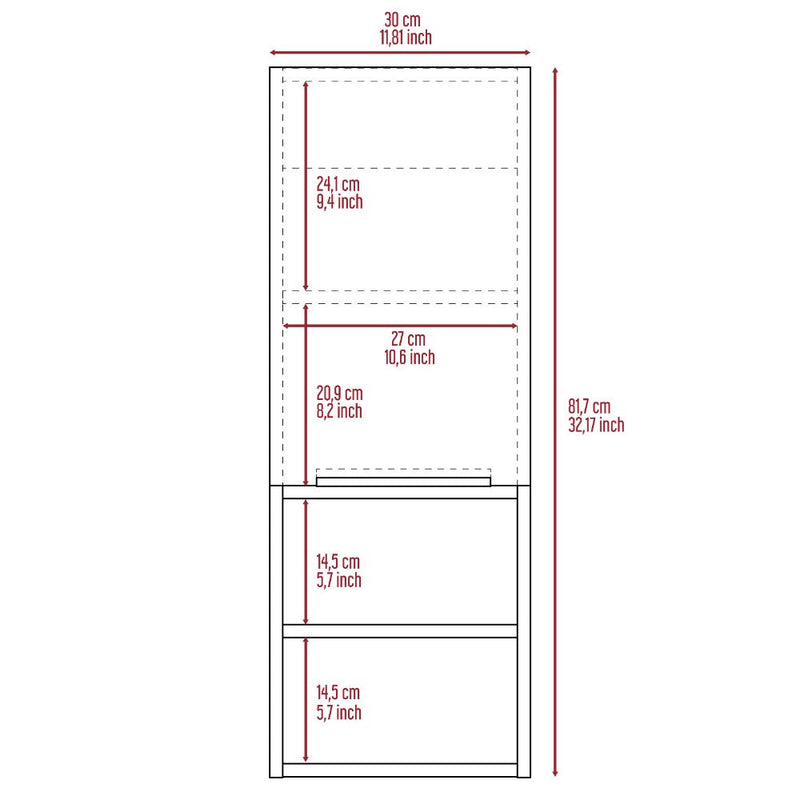 Medicine Cabinet Hazelton, Two Interior Shelves, Black Wengue Finish-9